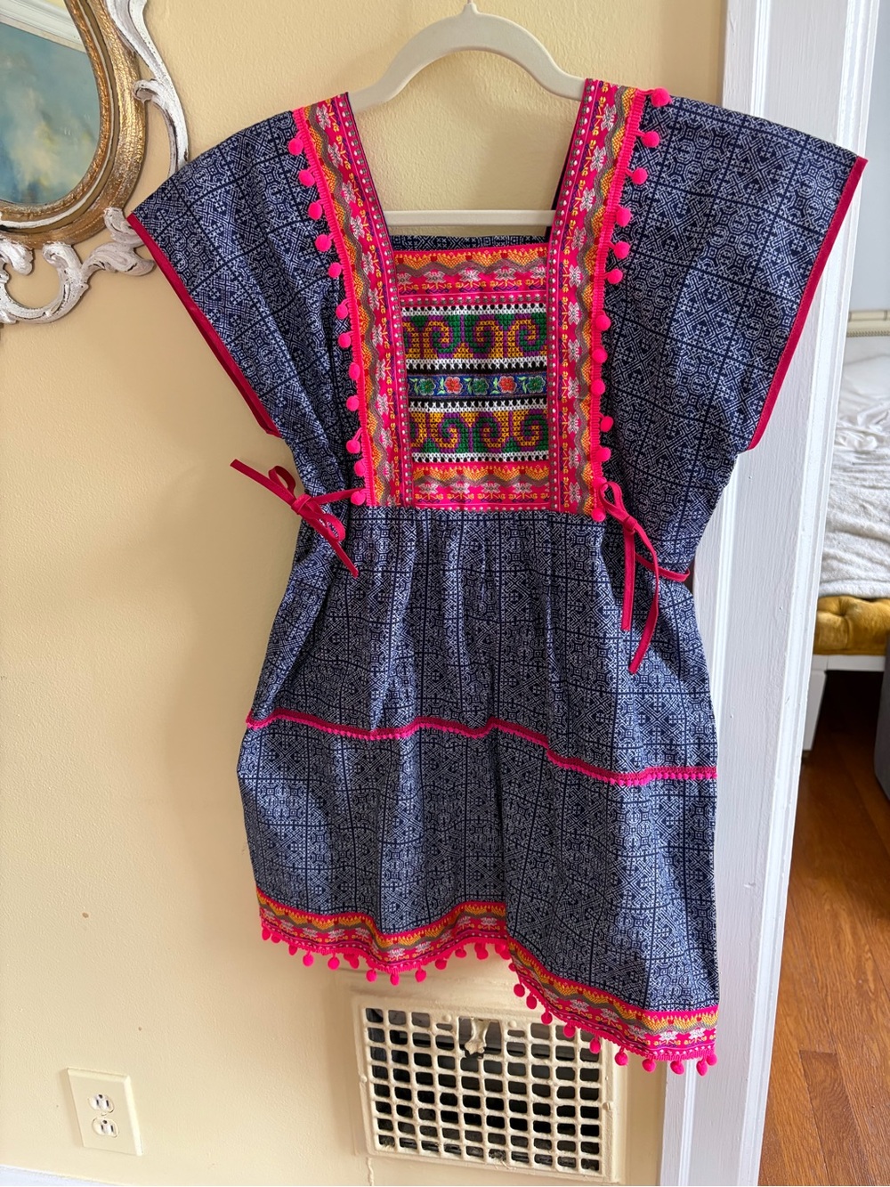 NWT Navy & Hot Pink Embroidered Boho Dress from Albuquerque, NM